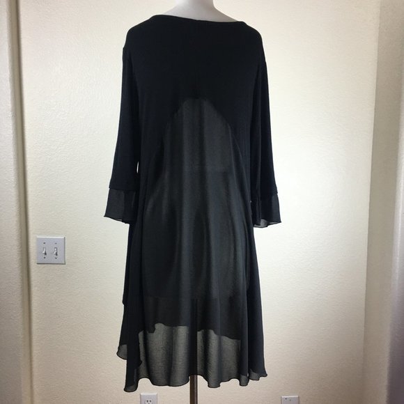 Cha Cha Vente Black Jersy See Through Dress - Picture 2 of 6